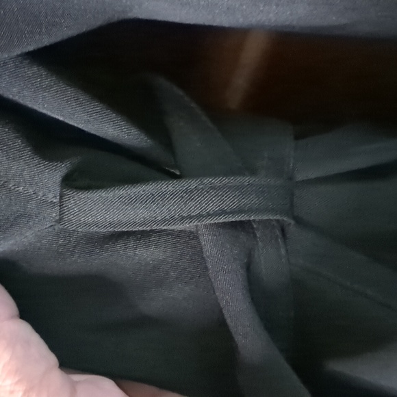 Y EXCHANGE* fully lined 4 button belted dbl pkt notch collar 3/4 trench coat - Picture 15 of 17